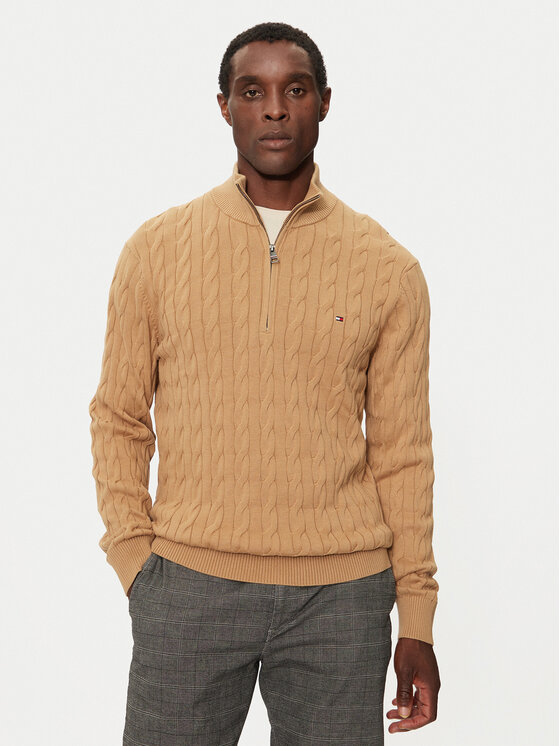 Tommy Hilfiger Tommy Hilfiger Svetr Classic MW0MW36532 Béžová Regular Fit