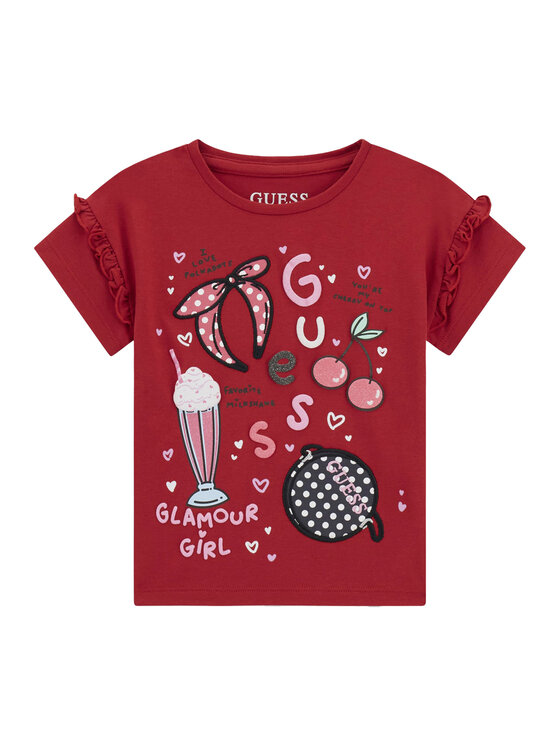 Guess Guess T-Shirt K6RI04 K6YW4 Červená Regular Fit