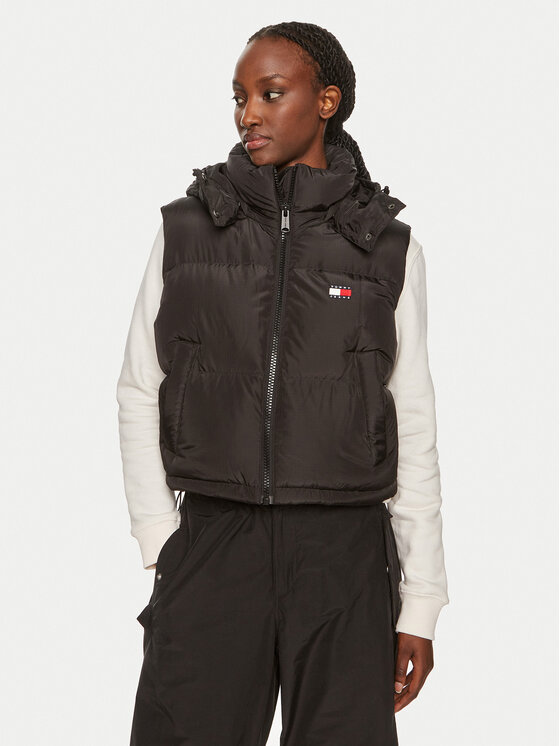 Tommy Jeans Tommy Jeans Vesta Alaska DW0DW18611 Černá Cropped Fit