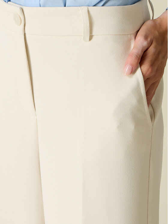 Oltre Oltre Spodnie materiałowe P02LR209930N021 Biały Baggy Fit
