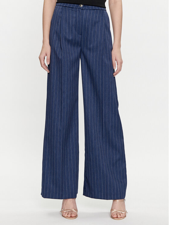 maryley pantalon en tissu 24eb565/m06 bleu wide fit