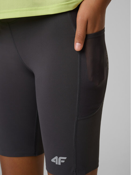4F 4F Legginsy RUNNING Szary ciemny Slim Fit