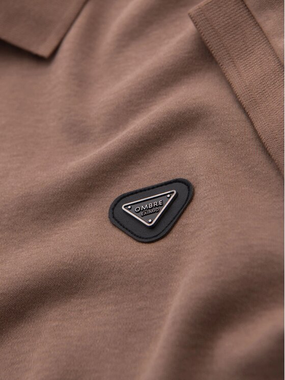 Ombre Ombre Polo OM-POSS-0148 Brązowy Regular Fit