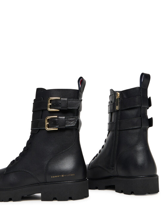 Tommy Hilfiger Tommy Hilfiger Čizme Biker Laceup FW0FW08986 Crna