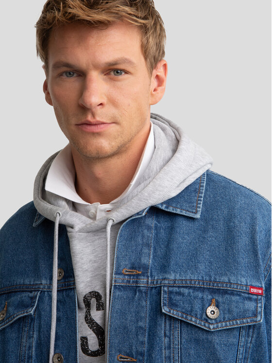 BIG STAR BIG STAR Kurtka jeansowa CARL Niebieski Basic Fit