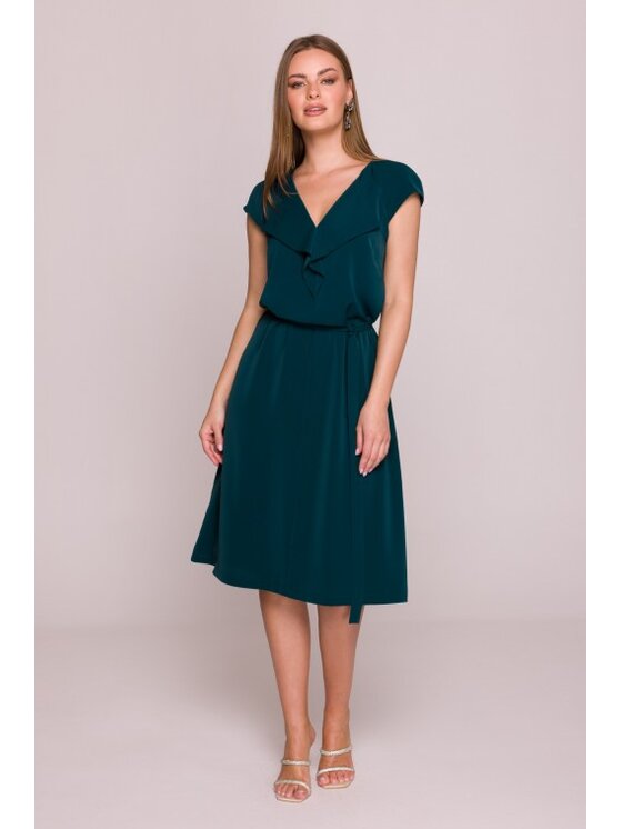 Stylove Stylove Sukienka codzienna S411 Zielony A-Line Fit