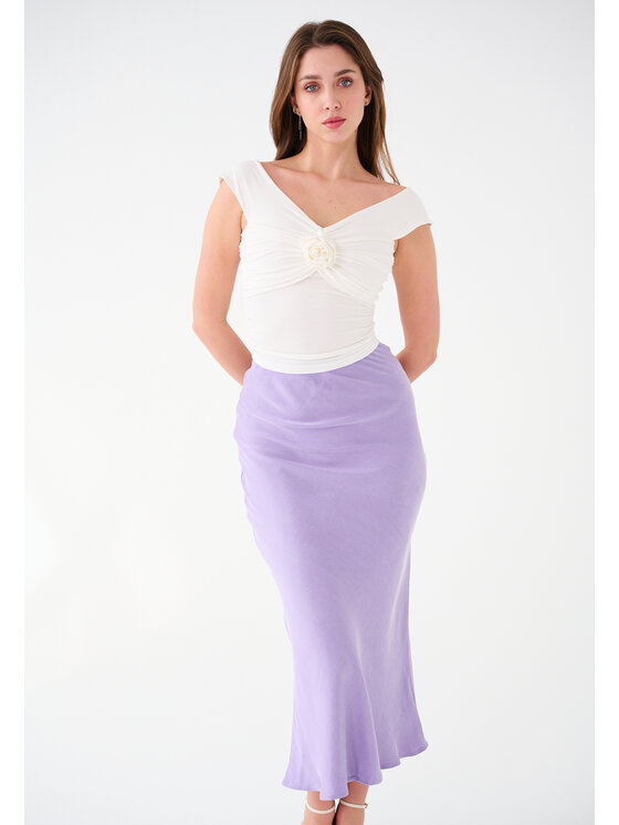 Leimann Leimann Spódnica Julia Fioletowy Slim Fit