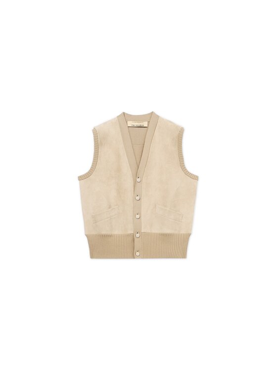 Trussardi Trussardi Sweter M7986001218N002 Kremowy Regular Fit