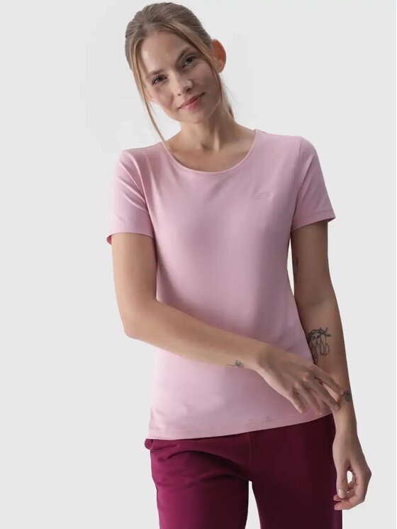 4F 4F Tričko 4FWMM00TTSHF1845-56S Ružová Slim Fit