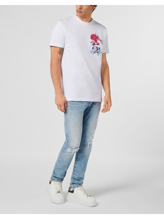 PHILIPP PLEIN PHILIPP PLEIN T-Shirt 28974 Biały Regular Fit