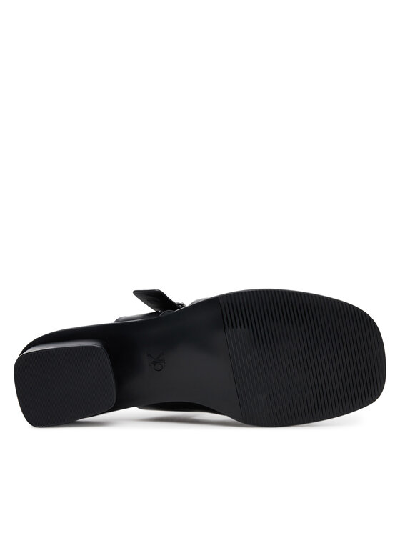 Calvin Klein Jeans Calvin Klein Jeans Şlapi Heel Square Mg Buckle Lth YW0YW01701 Negru