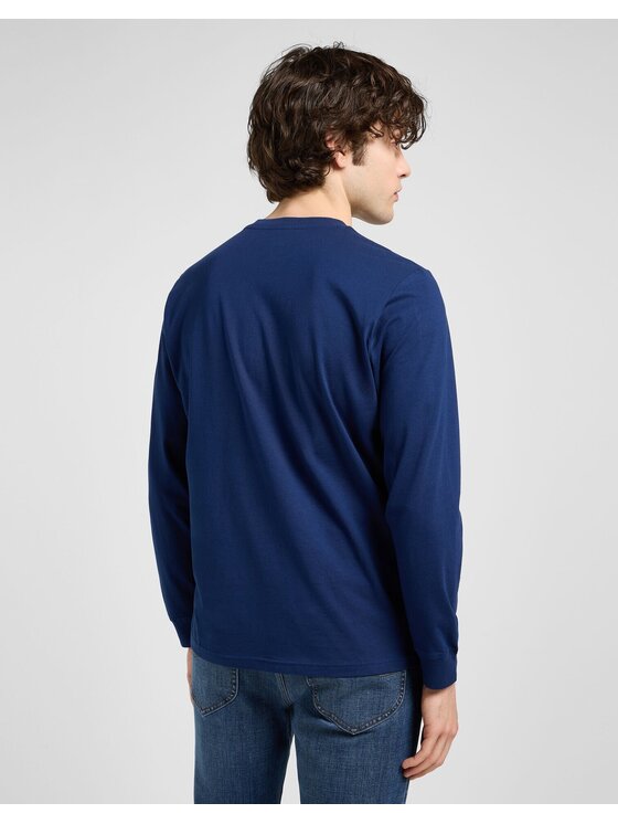 Lee Lee T-Shirt LS POCKET TEE Niebieski Regular Fit