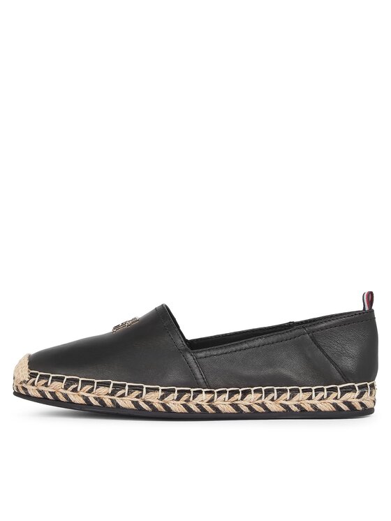 Tommy Hilfiger Tommy Hilfiger Εσπαντρίγιες Th Leather Flat Espadrille FW0FW07720 Μαύρο