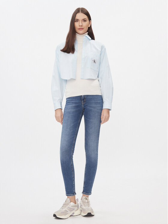 Calvin Klein Jeans Calvin Klein Jeans Košulja J20J222614 Plava Cropped Fit
