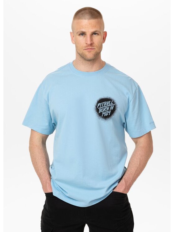 PITBULL PITBULL T-Shirt GRAFFITI Niebieski jasny Regular Fit