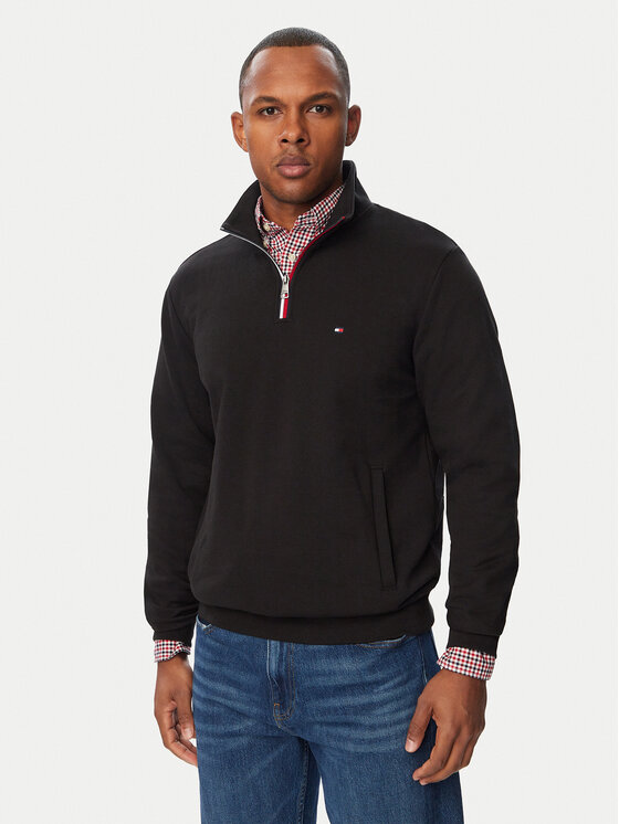 Tommy Hilfiger Tommy Hilfiger Sweatshirt Tipping Terry MW0MW44943 Schwarz Regular Fit