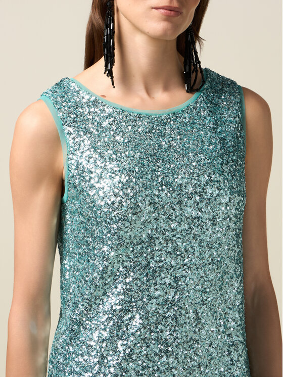 Oltre Oltre T-shirt G043J004404N004 Turchese Regular Fit