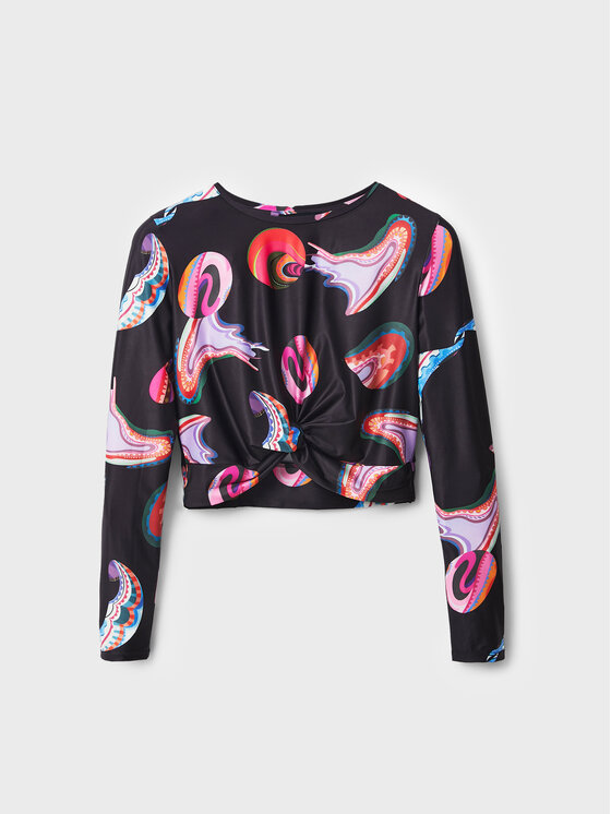 Desigual Desigual Blūze MONSIEUR CHRISTIAN LACROIX Smile 22WWTK76 Melns Slim Fit