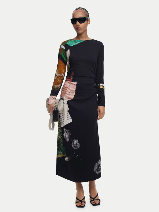 Desigual Desigual Každodenné šaty Fiona 25WWVW08 Čierna Slim Fit