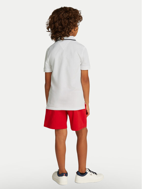 Tommy Hilfiger Tommy Hilfiger Polo KB0KB09524 S Biały Regular Fit
