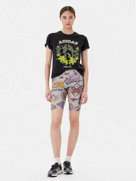 adidas adidas Тишърт FARM Graphic JV8609 Черен Regular Fit