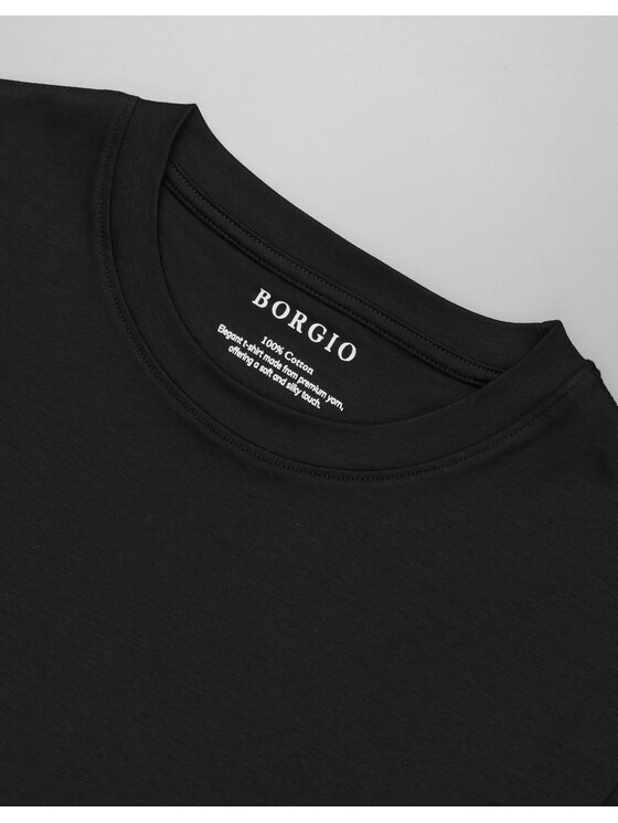 Borgio Borgio Longsleeve milazzo Czarny Slim Fit