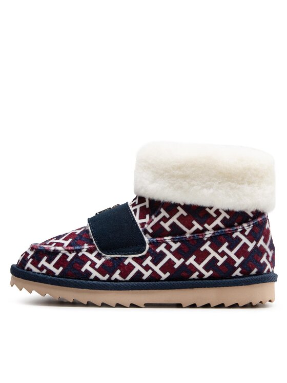 Tommy Hilfiger Tommy Hilfiger Kapcie Monogram FW0FW06717 Granatowy