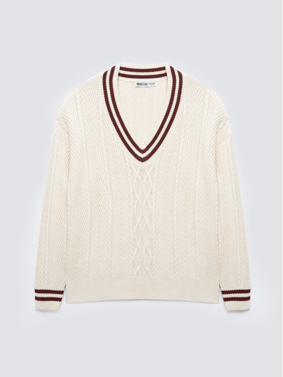 BIG STAR BIG STAR Sweter CYNTYLIA Kremowy Comfort Fit