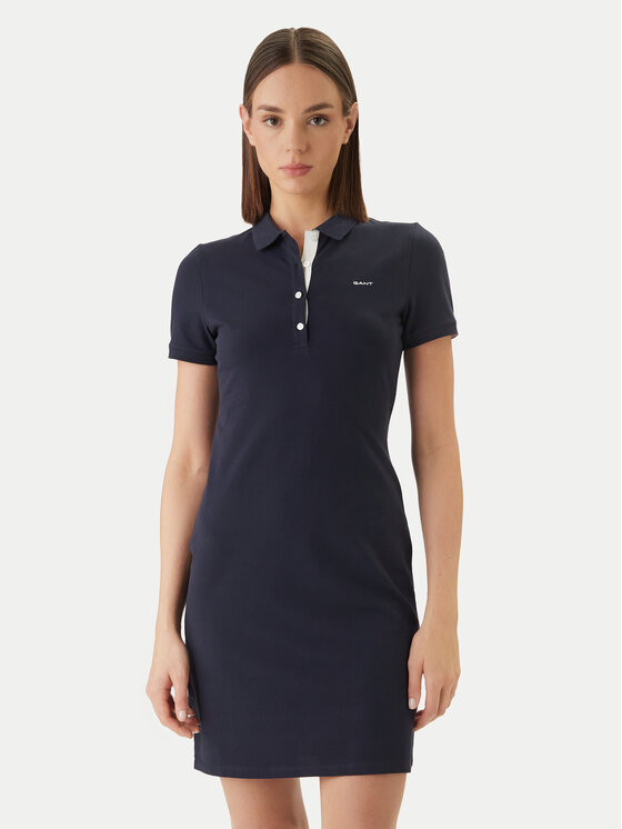 Gant Rochie de zi 4201468 Bleumarin Slim Fit