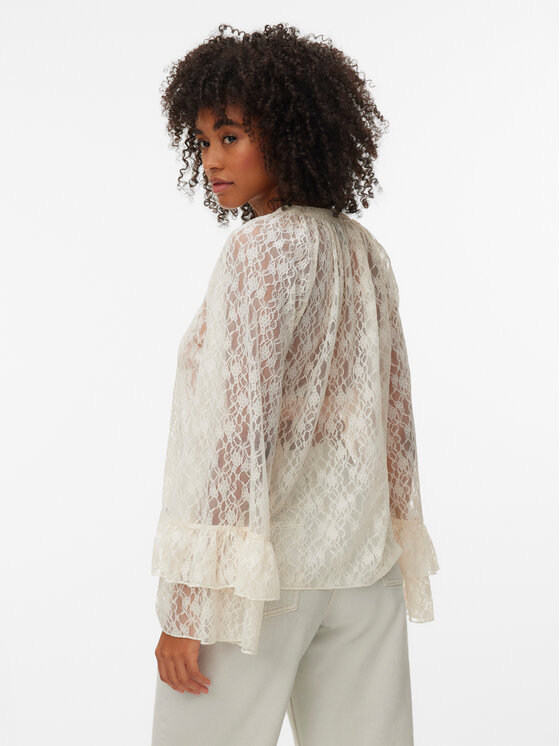 Vero Moda Vero Moda Bluzka Loulou 10345400 Biały Loose Fit