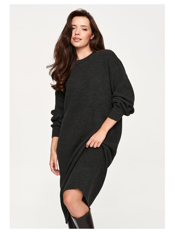 Makadamia Makadamia Sweter S180 Szary Loose Fit