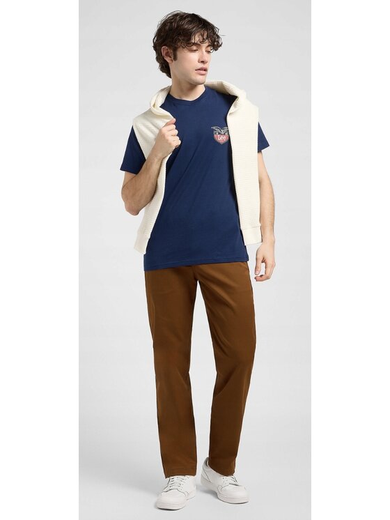 Lee Lee T-Shirt Graphic Tee Niebieski Regular Fit