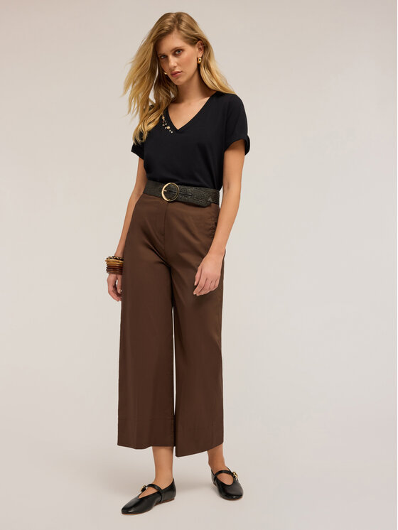 Motivi Motivi Pantaloni di tessuto P001Q104379N032 Marrone Over Fit