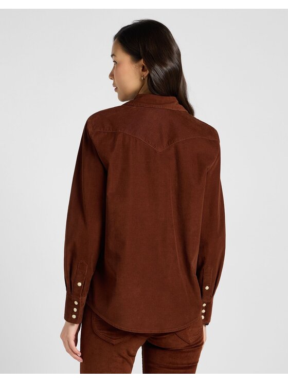 Lee Lee Koszula REGULAR WESTERN SHIRT Brązowy Regular Fit