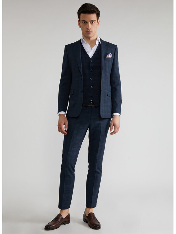 Pako Lorente Pako Lorente Spodnie garniturowe P22SF-6G-024 Granatowy Slim Fit