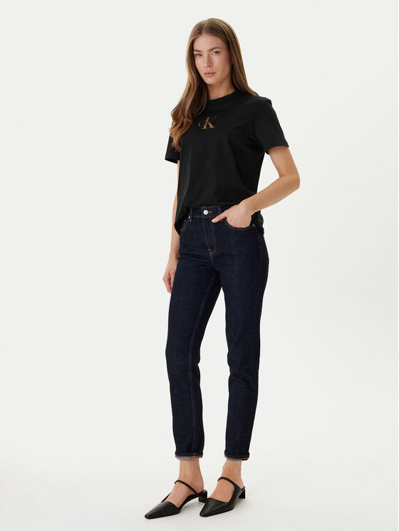 Calvin Klein Jeans Calvin Klein Jeans Tričko Classic Foil LV047E804G Čierna Regular Fit
