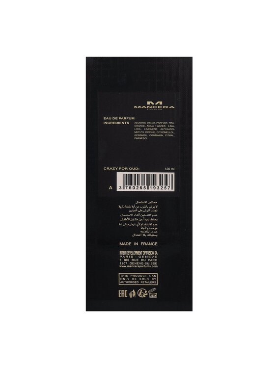 MANCERA MANCERA Mancera Crazy for Oud 120ml woda perfumowana Unisex Woda perfumowana