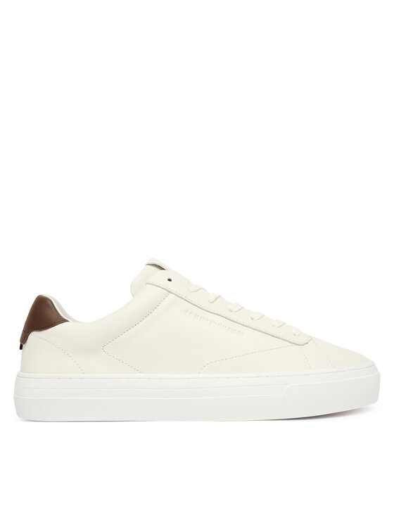 Tommy Hilfiger Tommy Hilfiger Sneakersy Premium Dress Cupsole Lth FM0FM05572 Écru