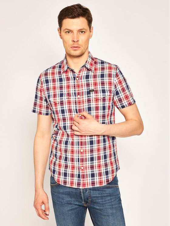 Lee Lee Camicia Western L641CZLH 112115310 Rosso Slim Fit