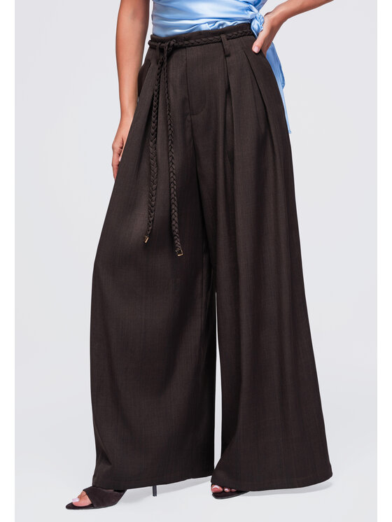 Ombre Ombre Spodnie materiałowe OW-PA-E0018 Czarny Relaxed Fit