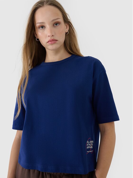 4F 4F T-Shirt 4FWSS25TTSHF1971-30S Niebieski Oversize