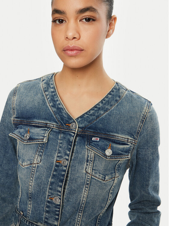 Tommy Jeans Tommy Jeans Džínsové šaty DW0DW19854 Modrá Regular Fit
