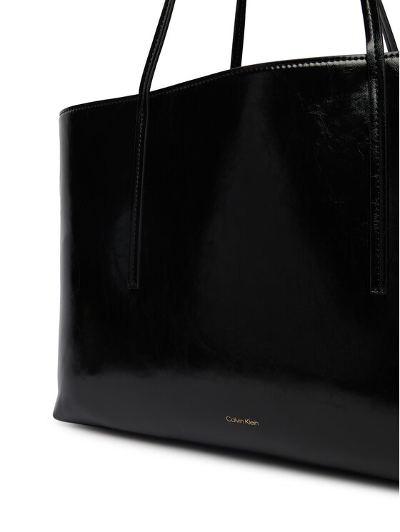 Calvin Klein Calvin Klein Дамска чанта Foil Logo Glossy LV04F3537G Черен