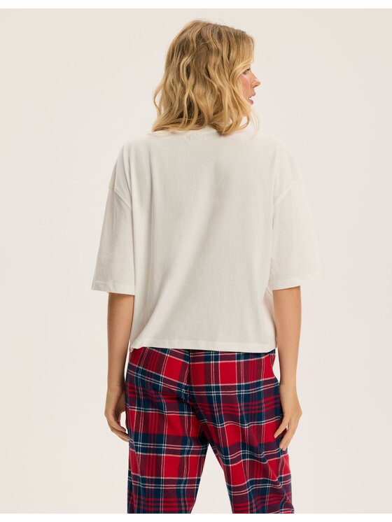 Esotiq Esotiq Piżama 43953 Biały Regular Fit