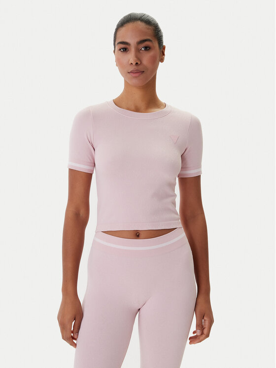Guess Guess T-Shirt V6RP02 Z4692 Růžová Slim Fit