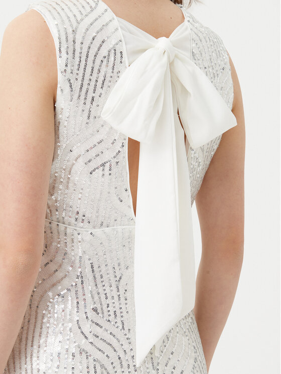 YAS YAS Koktejlové šaty Olga 26036725 Strieborná Regular Fit