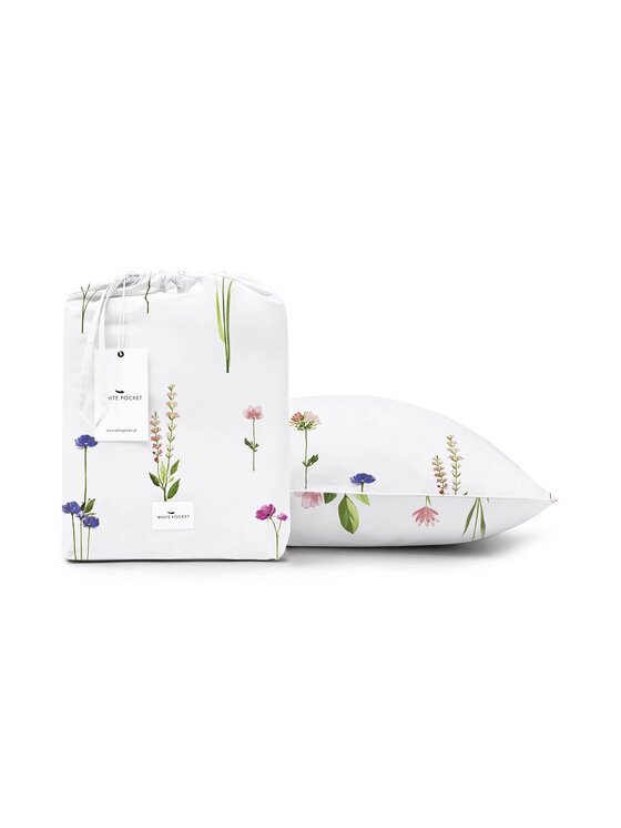 White pocket White pocket Komplet pościeli we wzory Biały