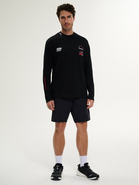 4F 4F Longsleeve WHEEL & WAVE Czarny Relaxed Fit