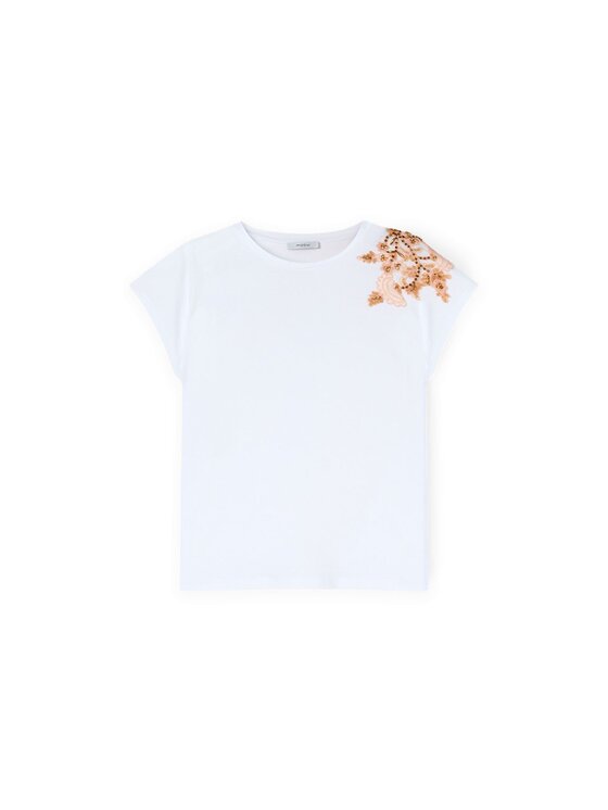 Motivi Motivi T-Shirt G391W003446N011 Biały Regular Fit
