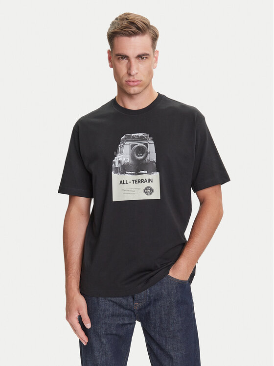 BOSS BOSS Tricou Te_Wagon 50546958 Negru Relaxed Fit